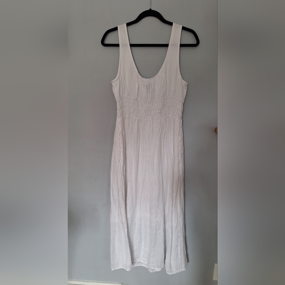 J. Crew White Scoop-Neck Sleeveless Maxi Dress
